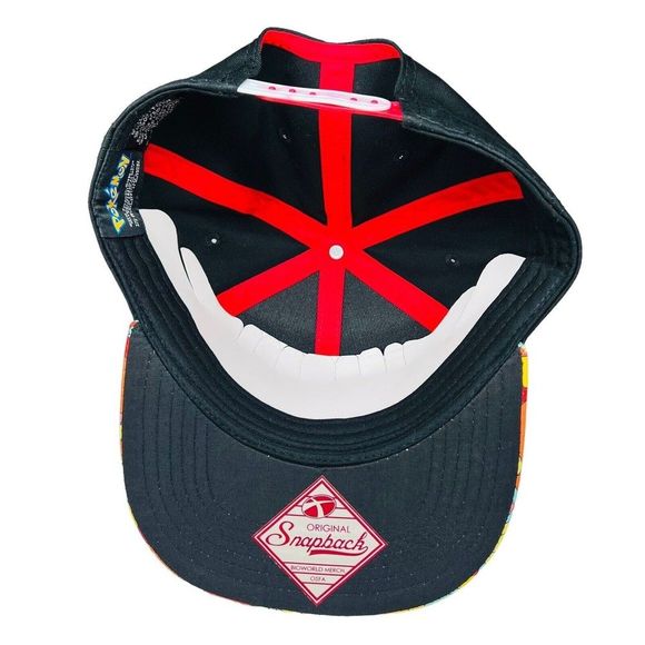 Snapback Pokemon Hat Cap Strap Back Black Pokeball Youth Adjustable OSFM - Picture 4 of 6